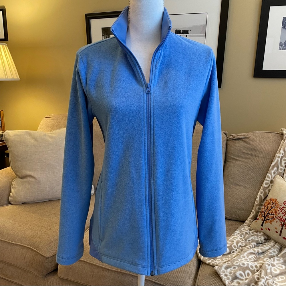 Lands End Blue Fleece Lightweight Jacket Size M (10-12)